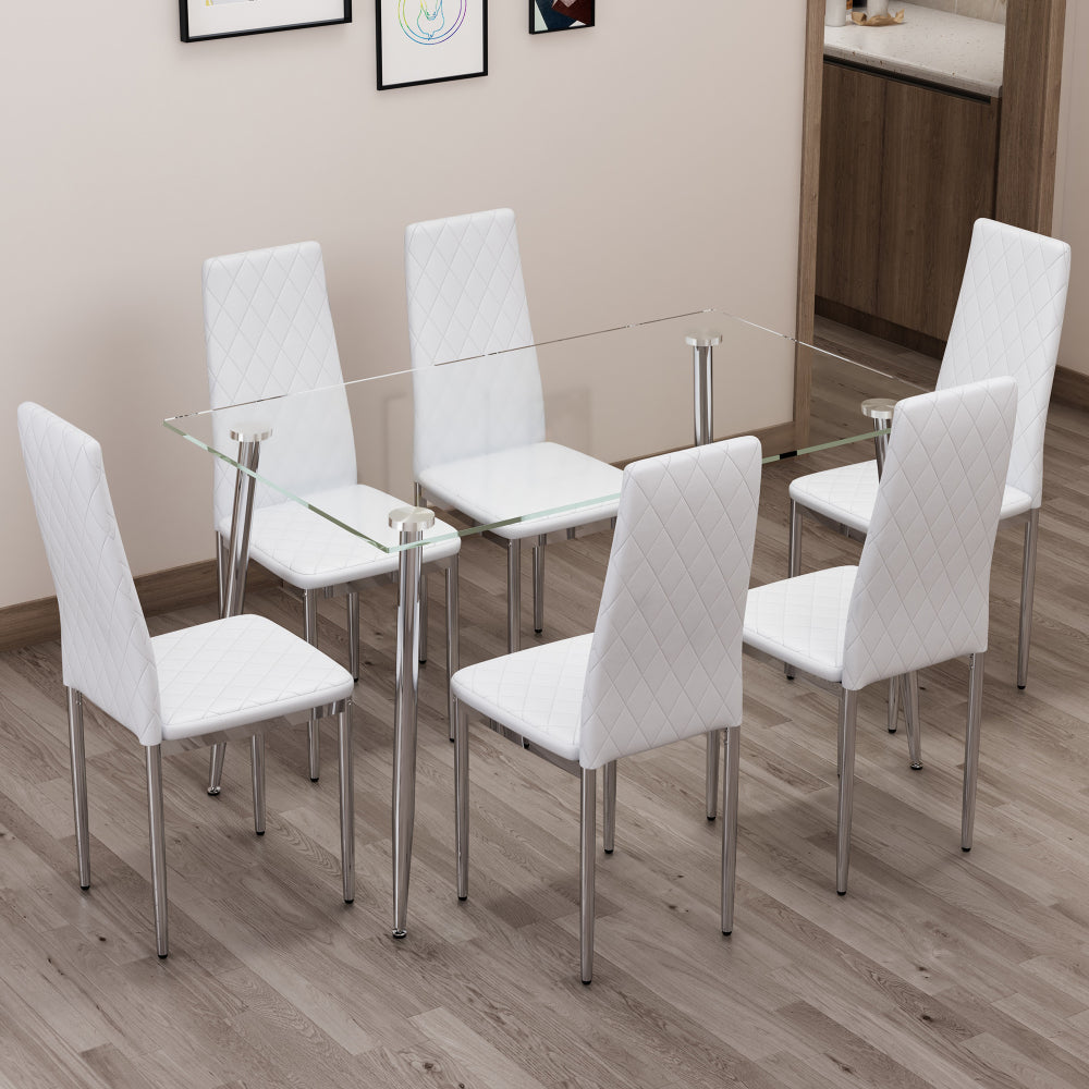 Gordon Dining Set, Set of 7 (White)