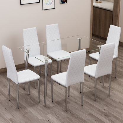 Gordon Dining Set, Set of 7 (White)