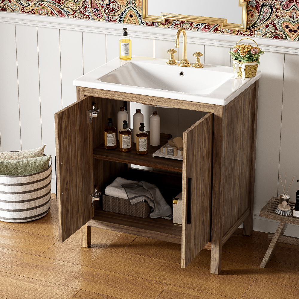 Fuentes Bathroom Vanity, Brown