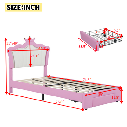 Princess Kids Bed, Twin