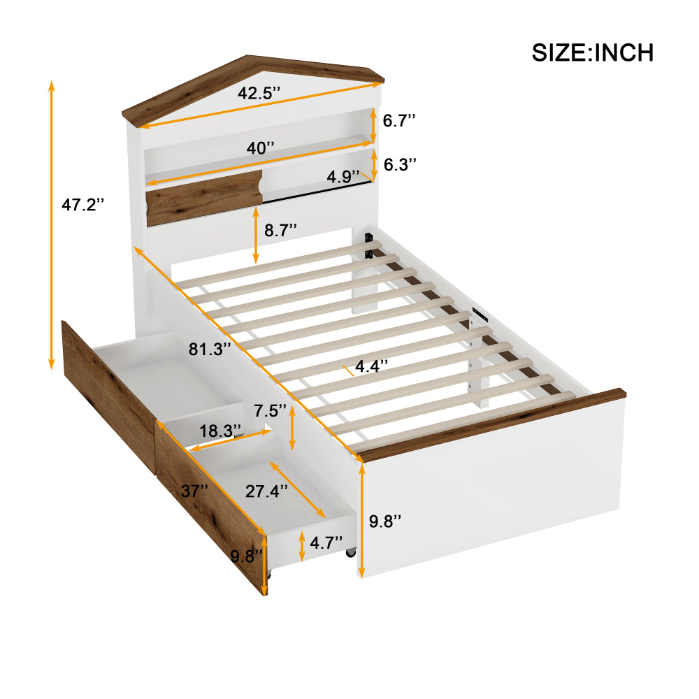 Cabrera Kids Bed, Twin (Brown)