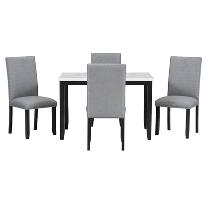 Alanna Dining Set, Set of 5 (Grey)