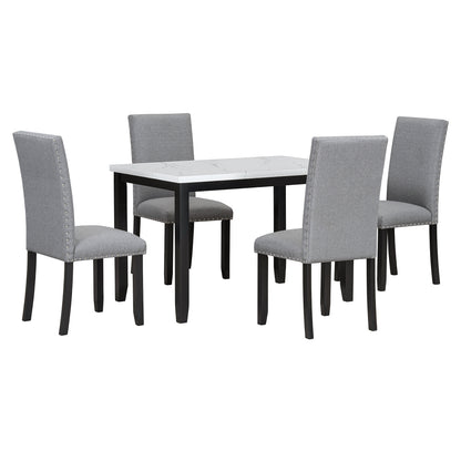 Alanna Dining Set, Set of 5 (Grey)