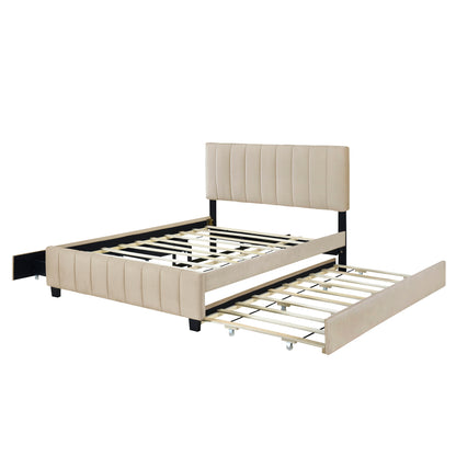 Spencer Bed, Queen (Beige)