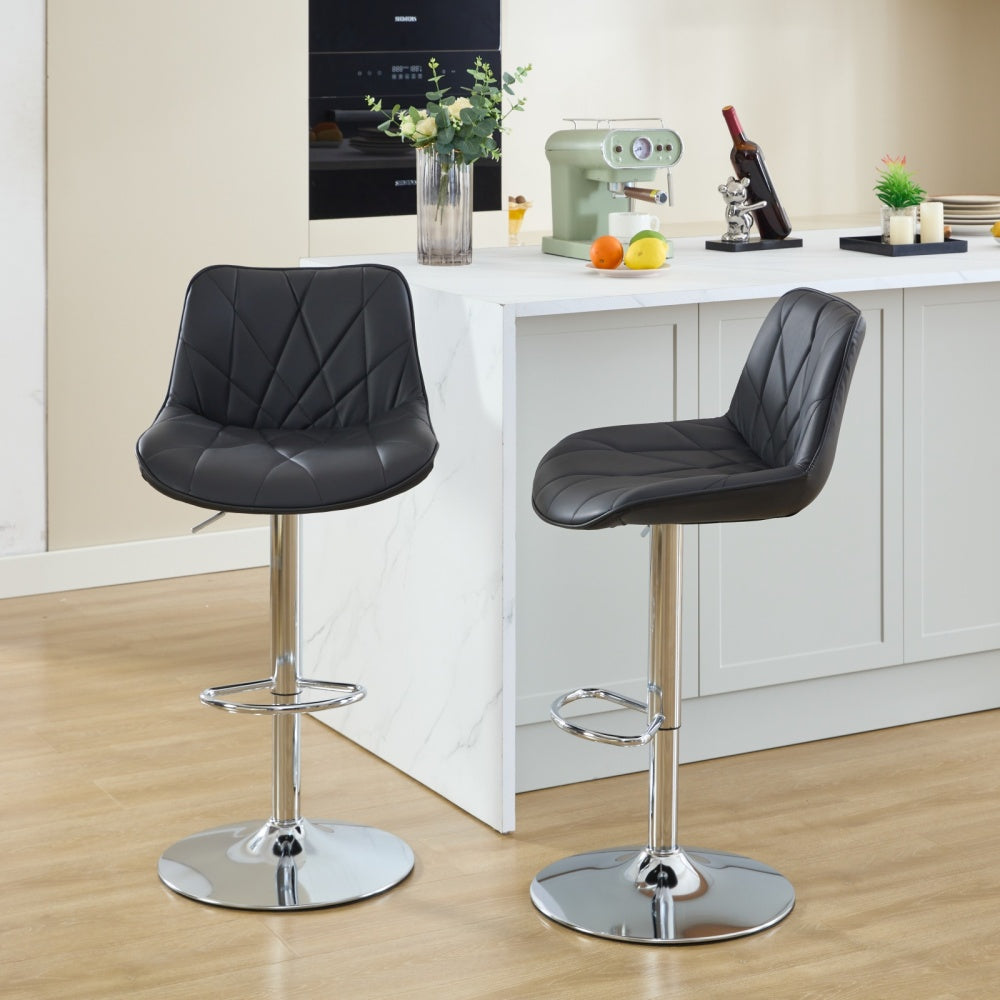 Manuel Bar Stool, Set of 2 (Black)