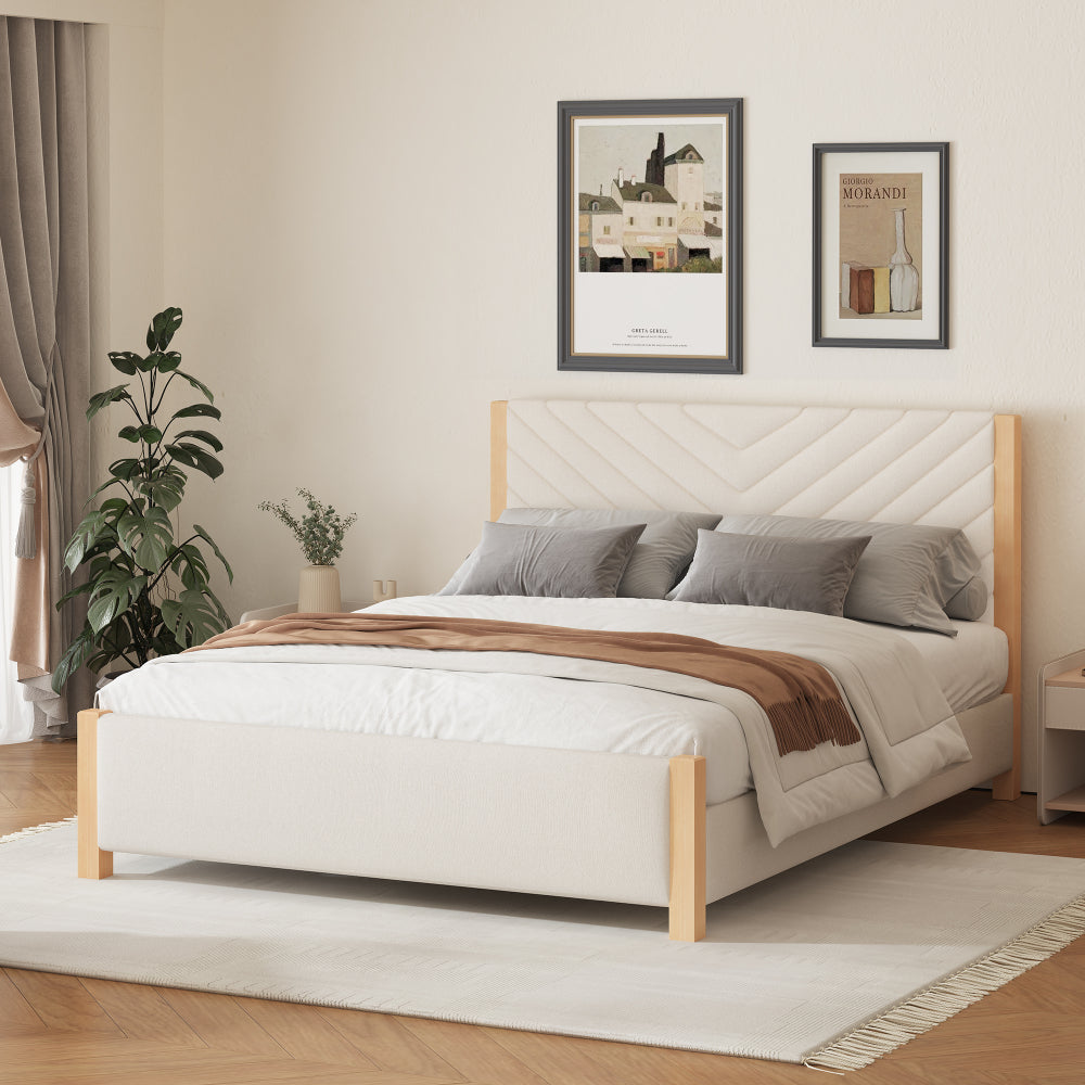 Hull Bed, Queen (Beige)