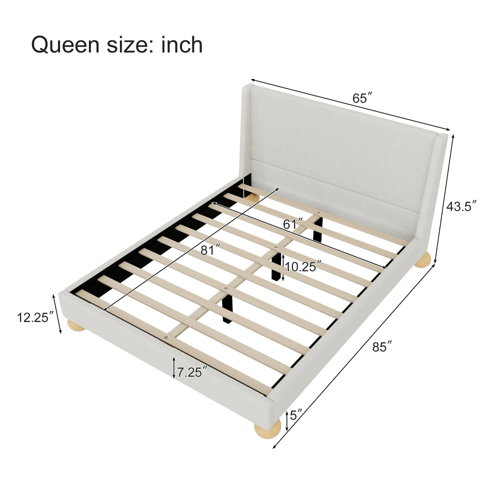 Charles Bed, Queen (Beige)