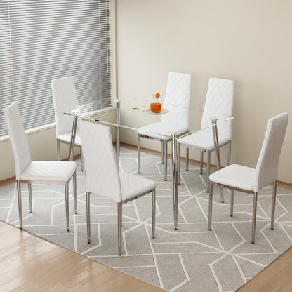 Gordon Dining Set, Set of 7 (White)