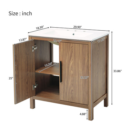 Fuentes Bathroom Vanity, Brown