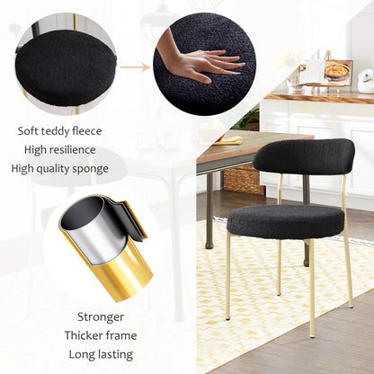 Amari Dining Chair, Set of 2 (Black+Gold)