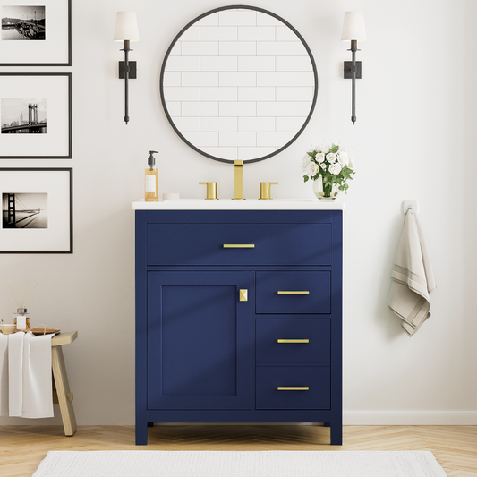 Decker Bathroom Vanity, Blue