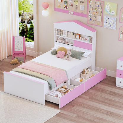 Cabrera Kids Bed, Twin (Pink)