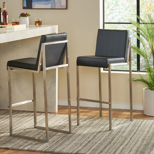 Knox Bar Stool, Set of 2 (Black)