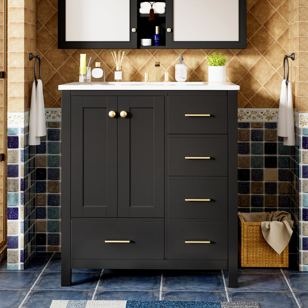 Hamza Bathroom Vanity (Black)