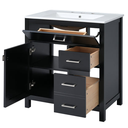 Decker Bathroom Vanity, Black