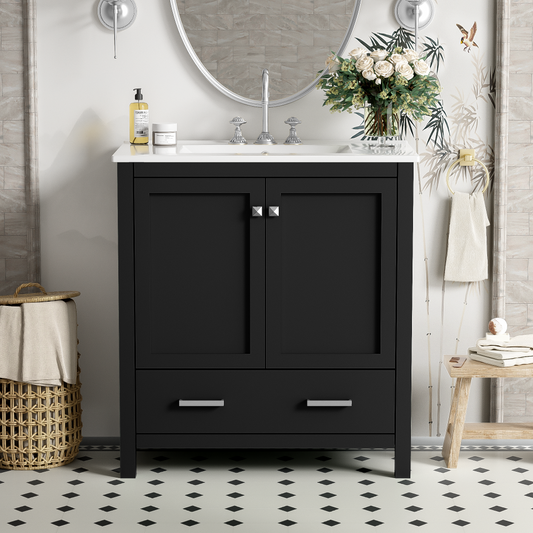 Bautista Bathroom Vanity, Black