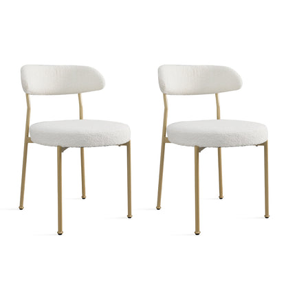 Amari Dining Chair, Set of 2 (White+Gold)