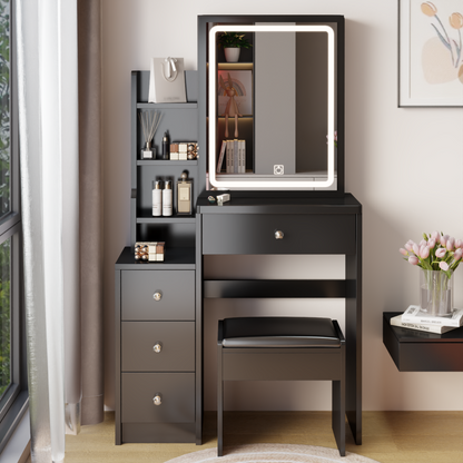 Davian Vanity Desk, Black