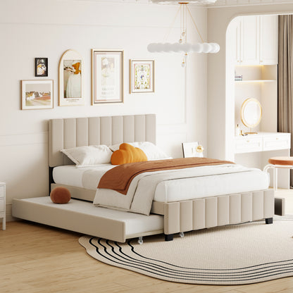 Spencer Bed, Queen (Beige)