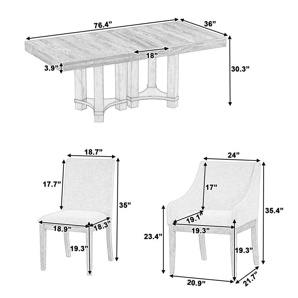 Blevins Dining Set, Set of 7 (Natural)