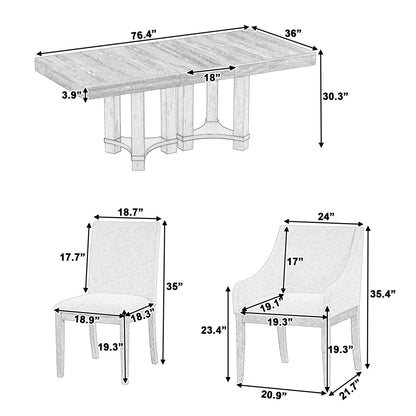 Blevins Dining Set, Set of 7 (Natural)