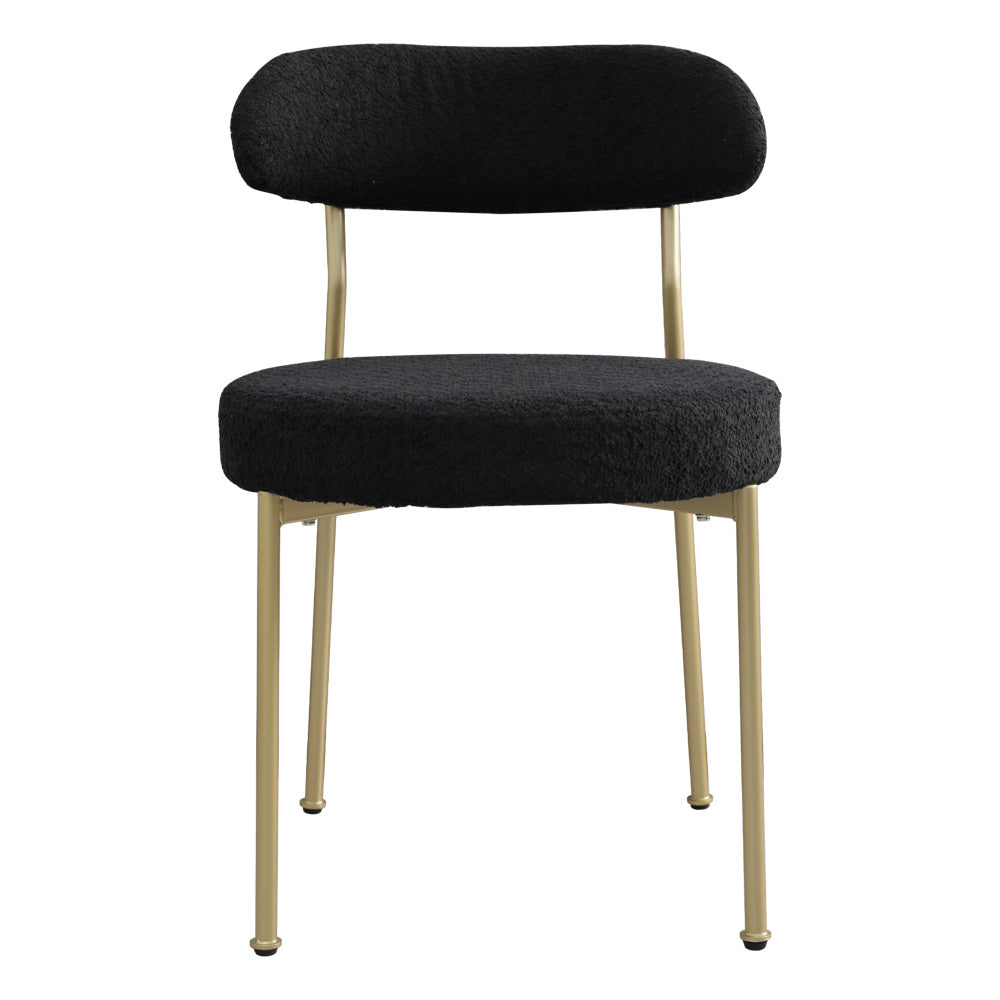 Amari Dining Chair, Set of 2 (Black+Gold)