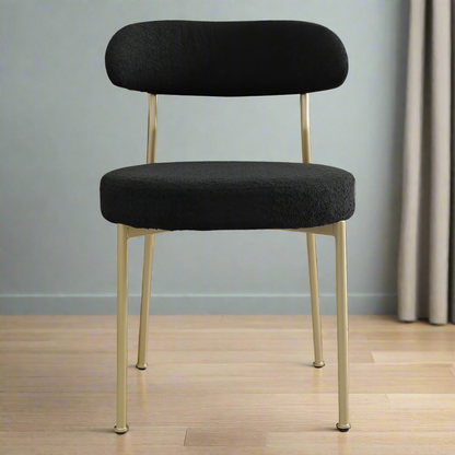 Amari Dining Chair, Set of 2 (Black+Gold)