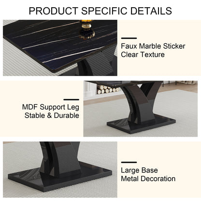 Harvey Dining Set, Set of 5 (Black)
