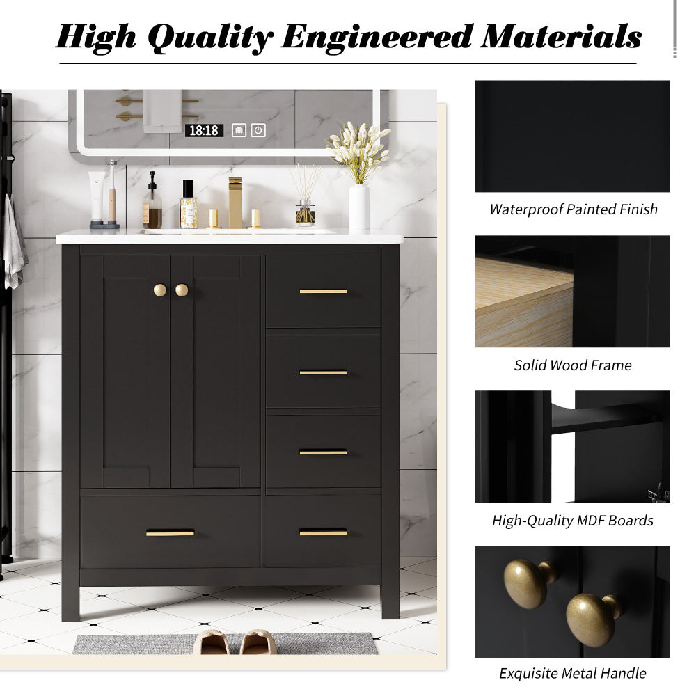 Hamza Bathroom Vanity (Black)