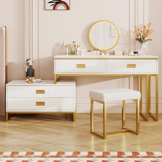 Juliette Vanity Desk, Gold