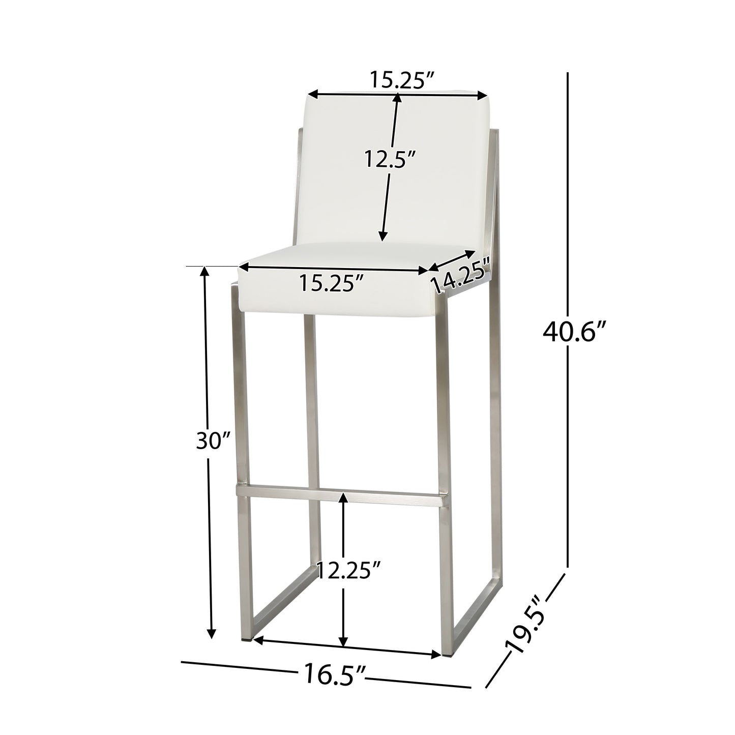 Knox Bar Stool, Set of 2 (White)