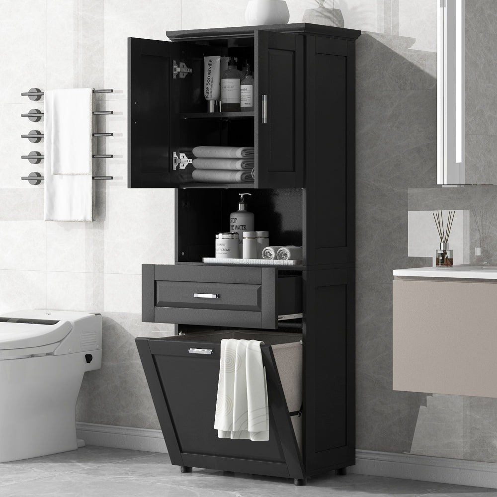 Cherry Bathroom Cabinet (Black)