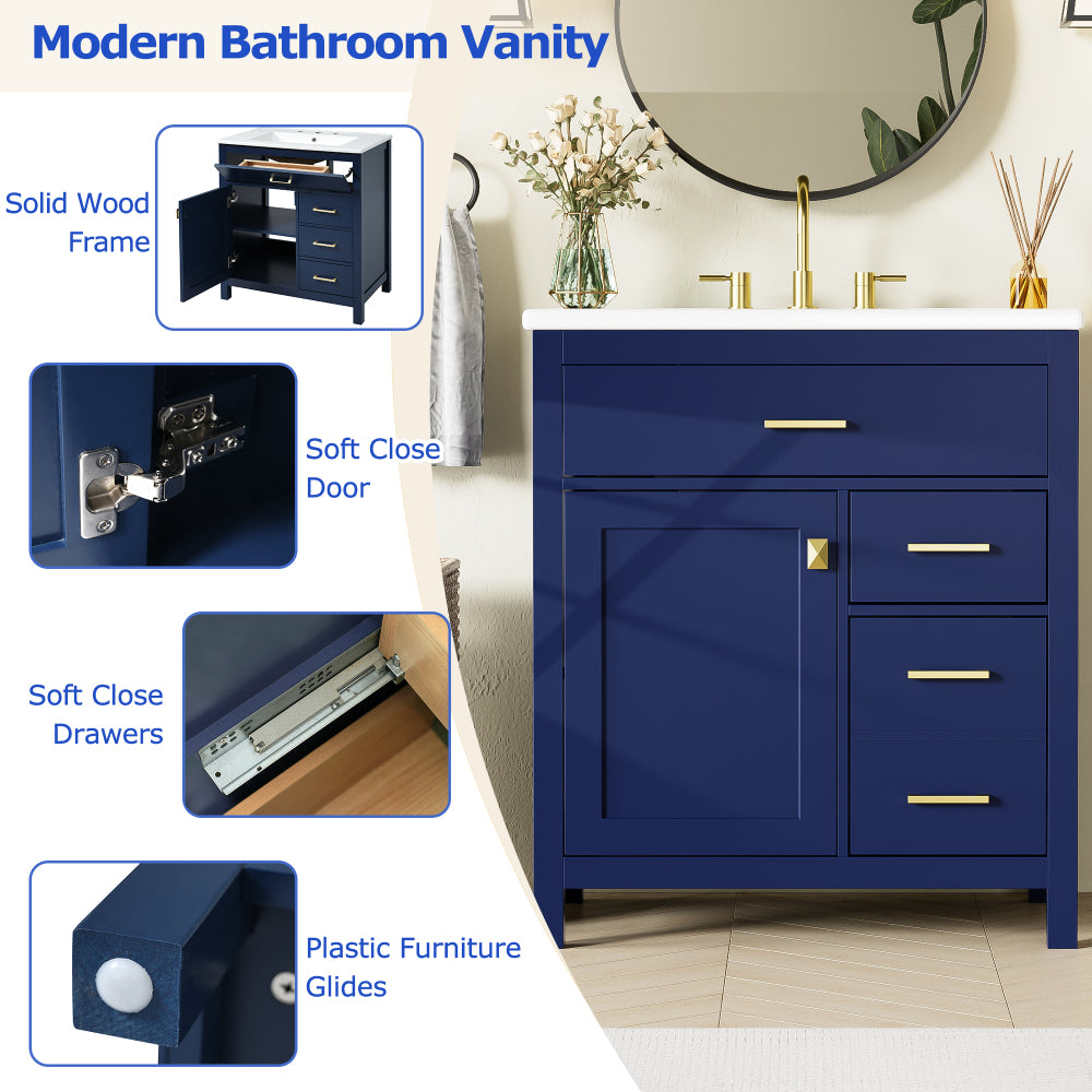 Decker Bathroom Vanity, Blue