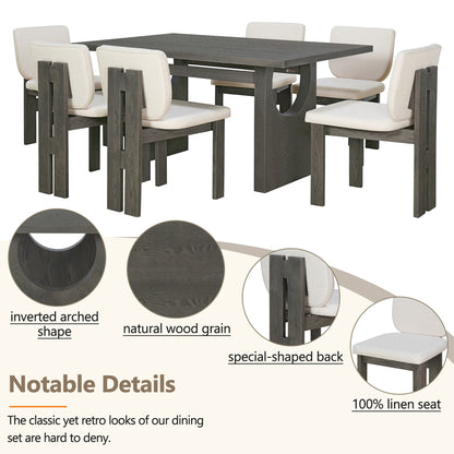 Pineda Dining Set, Set of 7 (Grey)