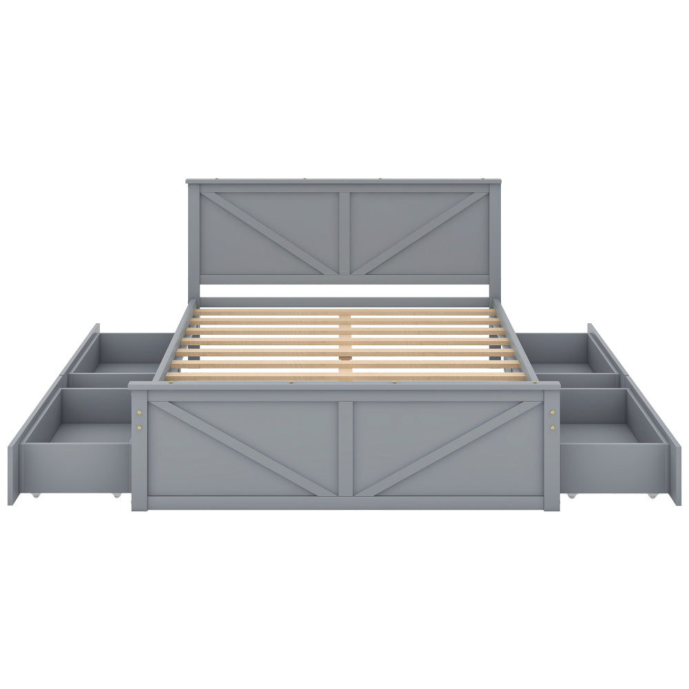 Castro Bed Frame, Queen (Gray)