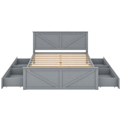 Castro Bed Frame, Queen (Gray)