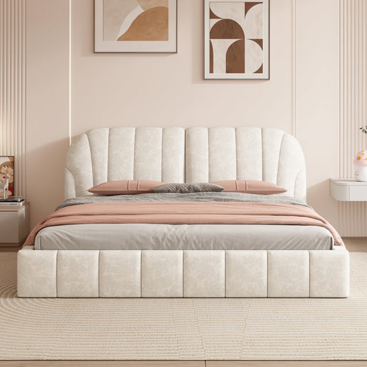 Walters Bed Frame, Queen (Beige)