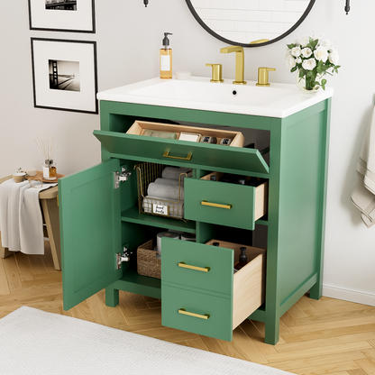 Decker Bathroom Vanity, Green