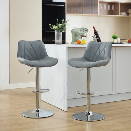 Manuel Bar Stool, Set of 2 (Light Gray)