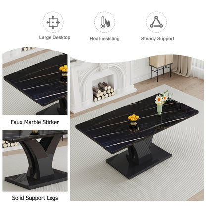 Harvey Dining Set, Set of 7 (Black)