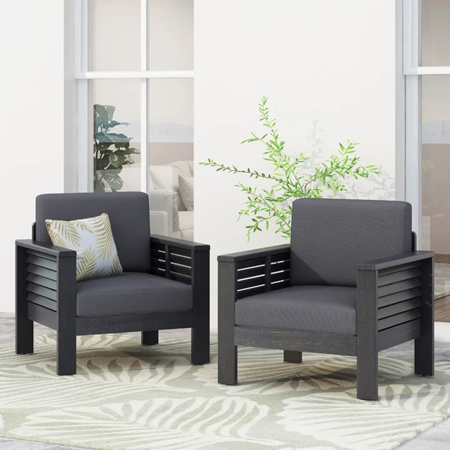 Kamiyah Patio Chair, Set of 2 (Gray)