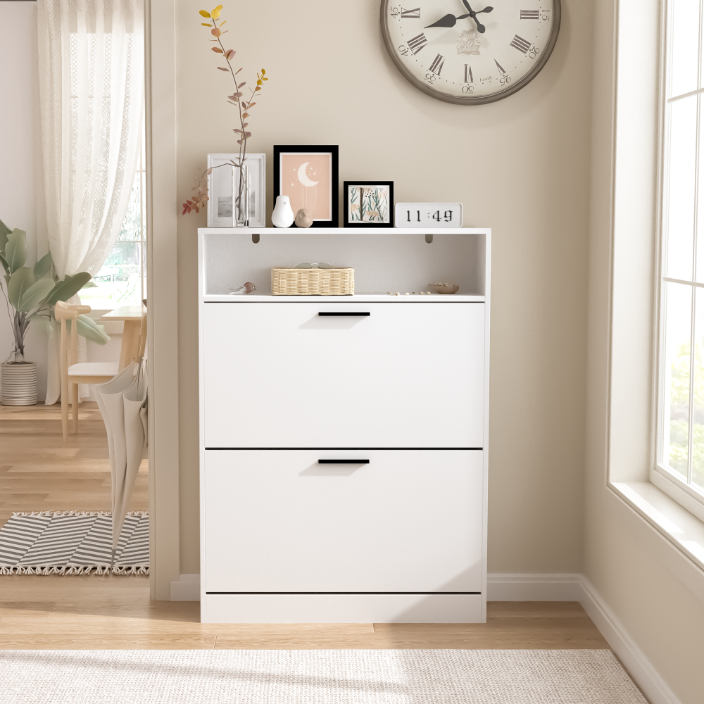 Ayala Shoe Cabinet, White