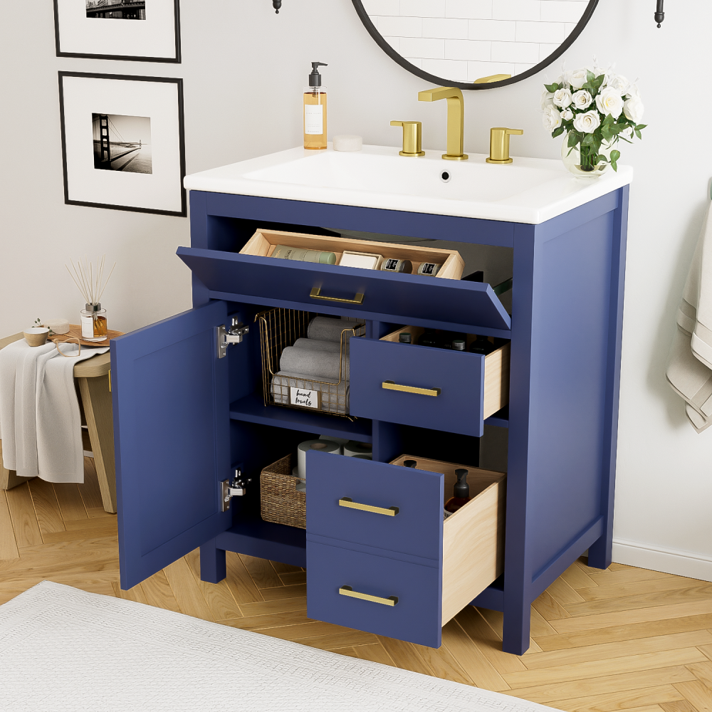 Decker Bathroom Vanity, Blue