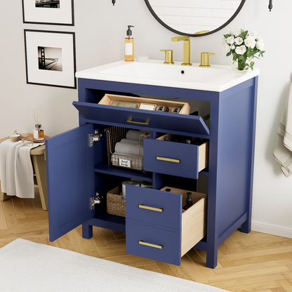 Decker Bathroom Vanity, Blue