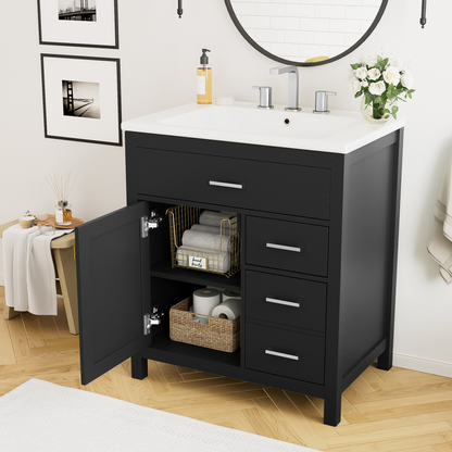 Decker Bathroom Vanity, Black