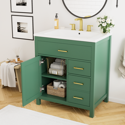 Decker Bathroom Vanity, Green