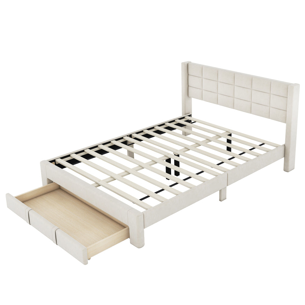 Guillermo Bed Frame, Queen (Biege)