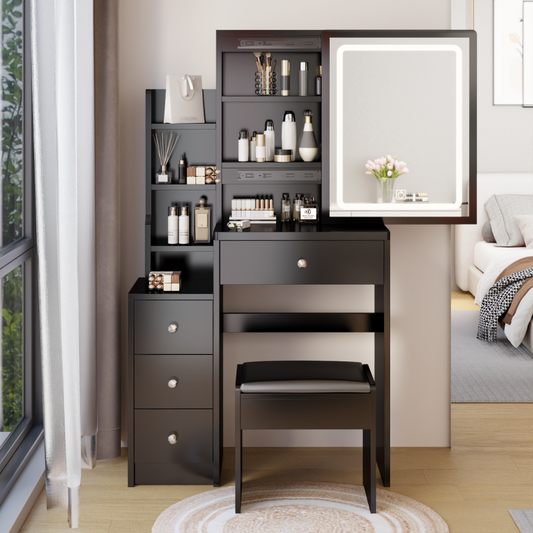 Davian Vanity Desk, Black