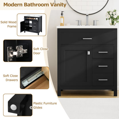 Decker Bathroom Vanity, Black