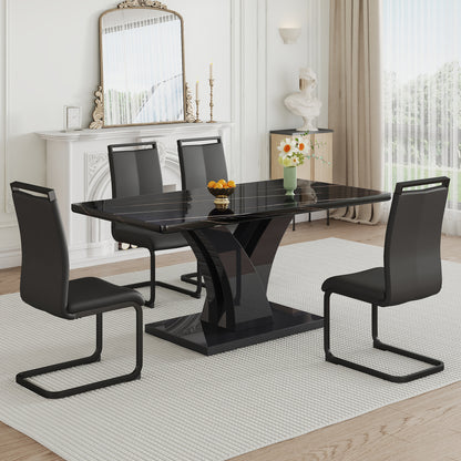 Harvey Dining Set, Set of 5 (Black)